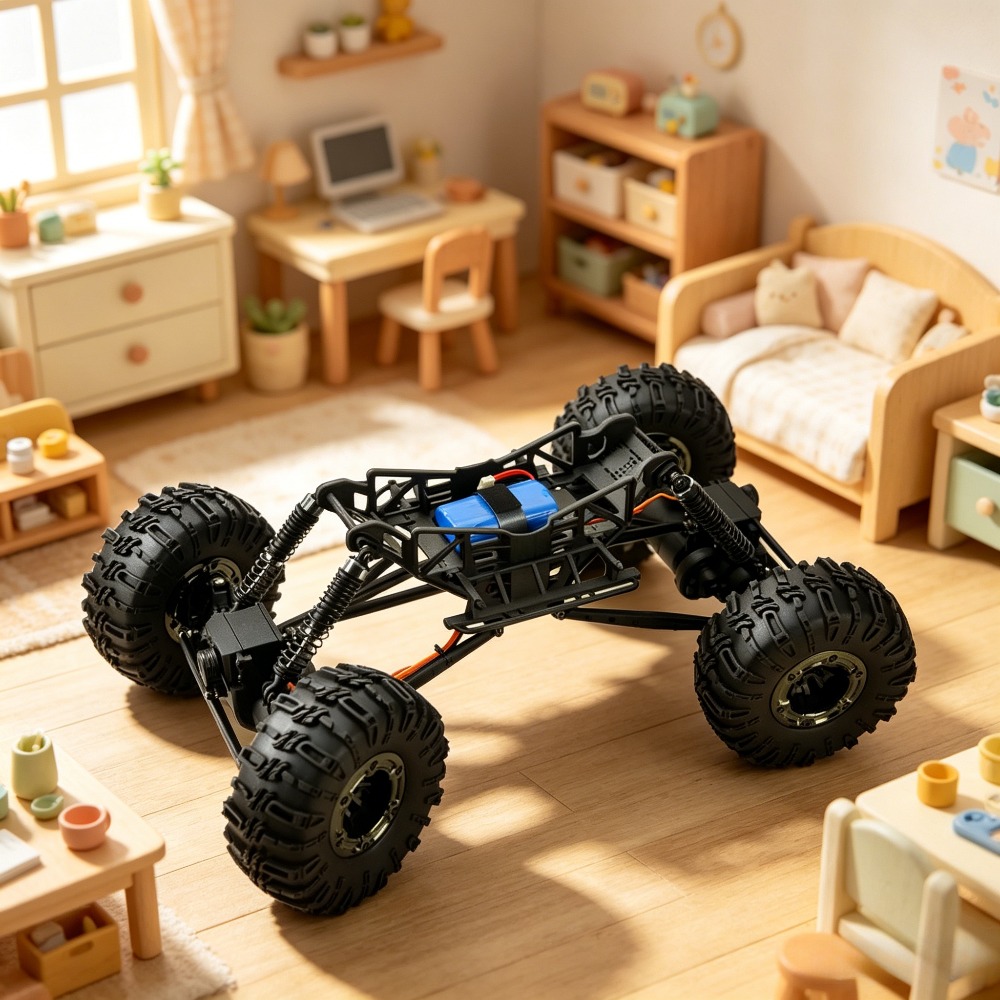 子供 1/10 スケール 4WD 電動 RC ロッククローラートラック RTR 2.4GHz ラジオデュアルモーター 4 ホイールステアリング USB 充電器リチウムイオン付き