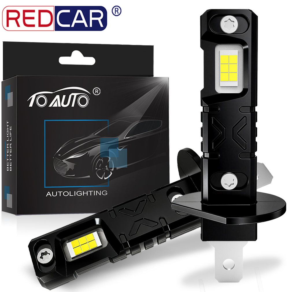 2 個 H1 LED ヘッドライト電球 CANBUS ライト 150W 60000LM CSP ミニランプ用 1:1 サイズ 新しい H1 ワイヤレスファンレスライト 12V 6000K ホワイト