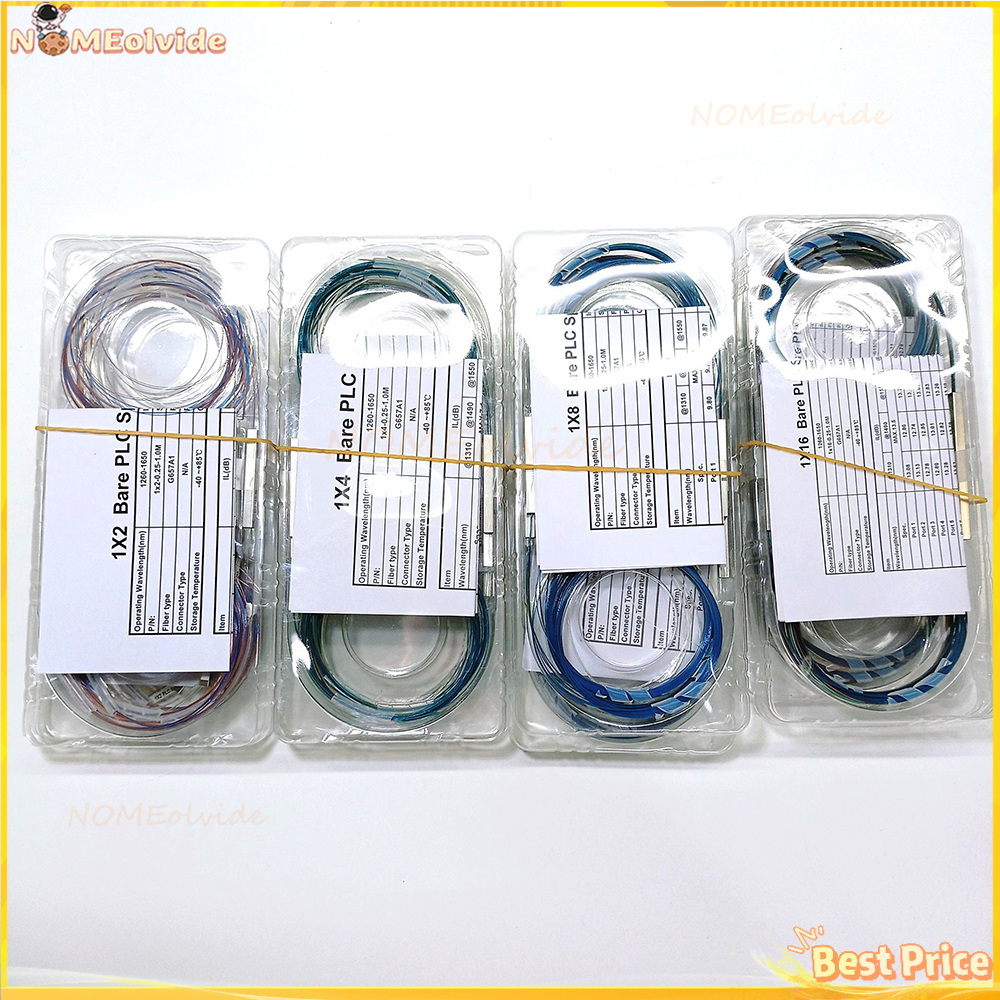 10 個 1x2 1x4 1x8 1x16 光ファイバーベア PLC スプリッタコネクタケーブルなし 250um 0.25 ミリメートルミニブロックレスベア PLC スプリッタ