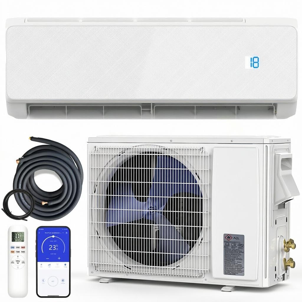 ミニスプリットエアコン/暖房システム - 12000 BTU 壁掛けミニスプリットエアコン、ヒートポンプ付き、WiFi 対応、22、カスタマイズ