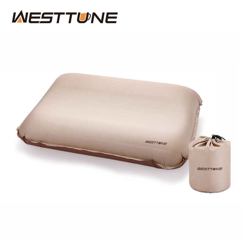 Westtune キャンプ枕ポータブル自己膨張睡眠枕 3D 超軽量スポンジコンパクト枕屋外旅行ネック枕