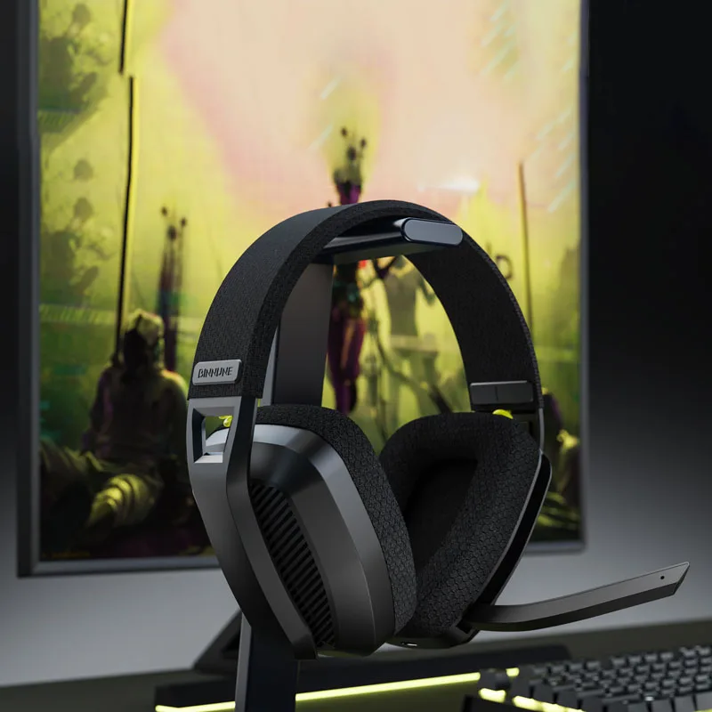 BINNUNE 2.4GHz ワイヤレス ゲーミング ヘッドセット マイク付き PS5 PS4 PC Mac プレイステーション Bluetooth ゲーミング ヘッドセット マイク付き