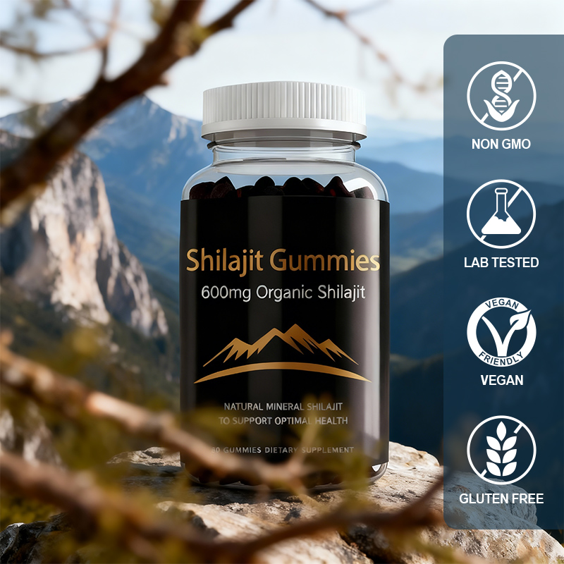 オーガニック ヒマラヤ シラジット グミ 600mg - 大人の毎日の健康のための 60 カウントの天然ミネラルサプリメント、活力を高めます。