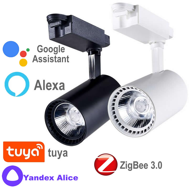 Led トラックライト調光可能な Tuya スマート Zigbee ランプアリス Alexa ホームアシスタント装飾スポット Led トラック照明壁ランプ器具