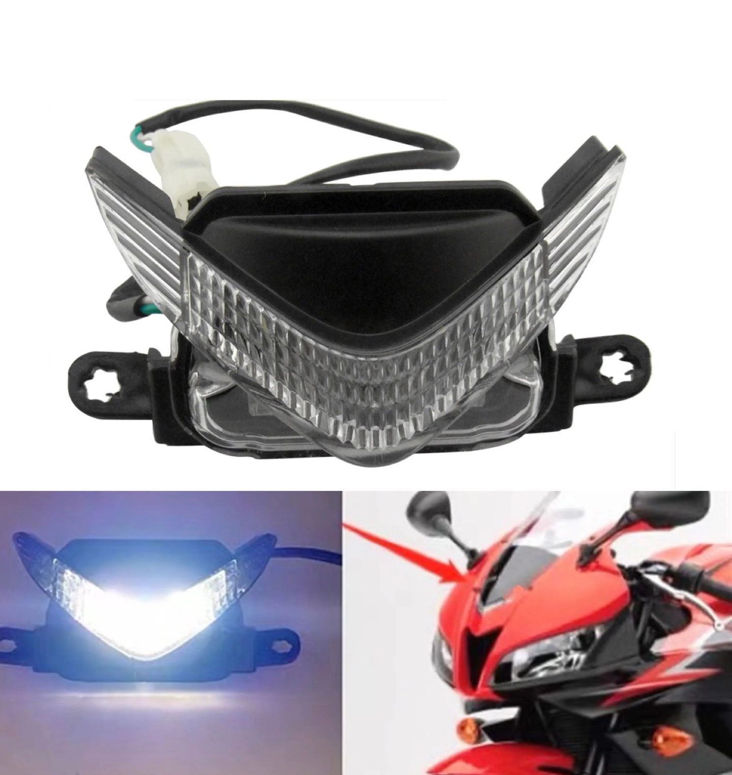 ホンダ CBR600RR F5 オートバイアッパーフロントヘッドライトヘッドランプ照明アセンブリ 2007 2008 2009 2010 2011