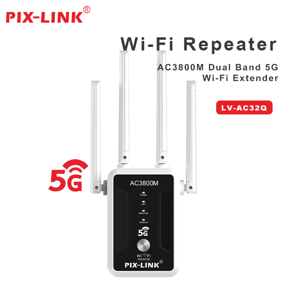 PIX-Link 1200Mbps ワイヤレス WiFi デュアルバンドリピーター Wifi 信号ブースター 5G エクステンダー 802.11ac ギガビット WiFi アンプルーター AC32Q