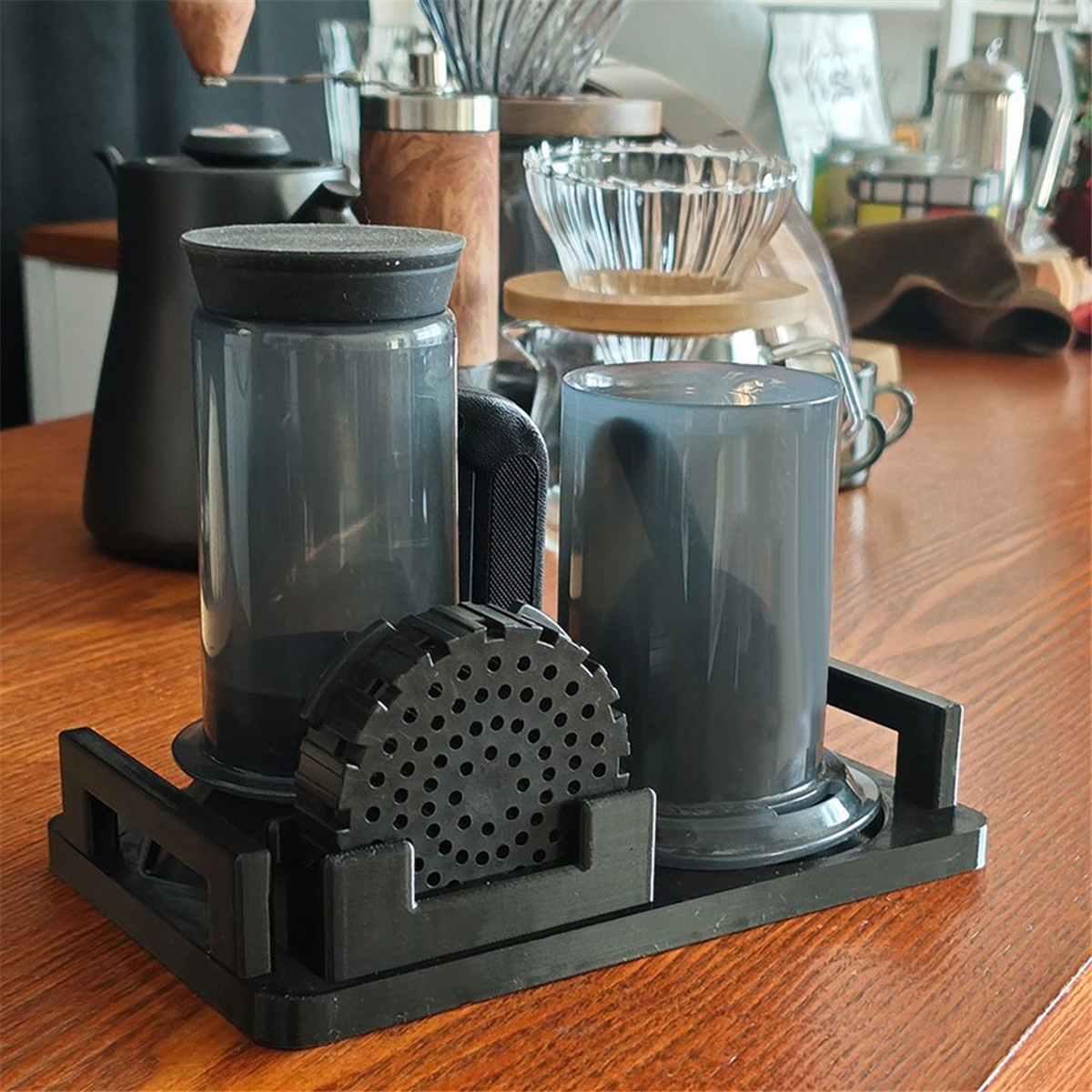AA91 コーヒー器具収納ラック AeroPress コーヒーメーカー用 コーヒー収納キャディ コーヒーフィルターホルダー