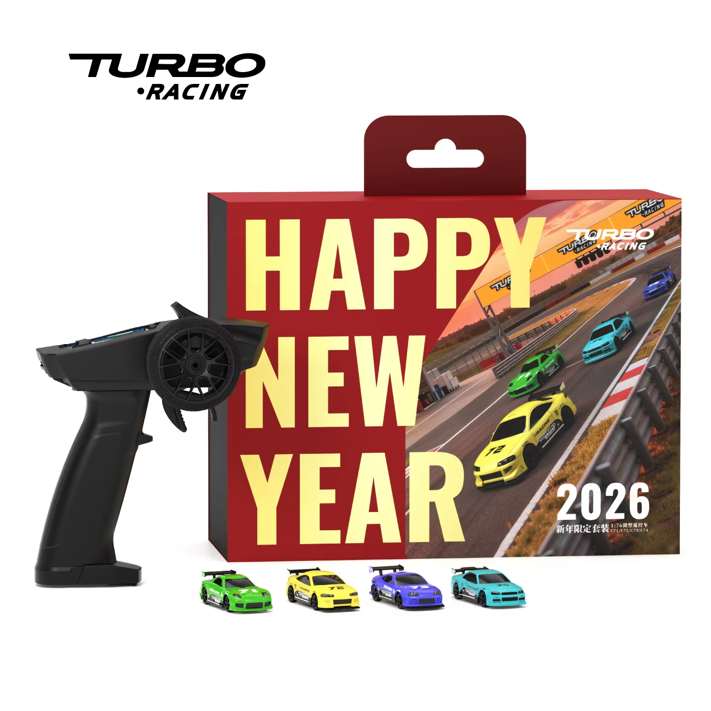 4 個 1/76 ターボレーシングマイクロ RC カー限定セットミニ C71/C72/C73/C74 RC カーミニレーシングカーボーイギフト