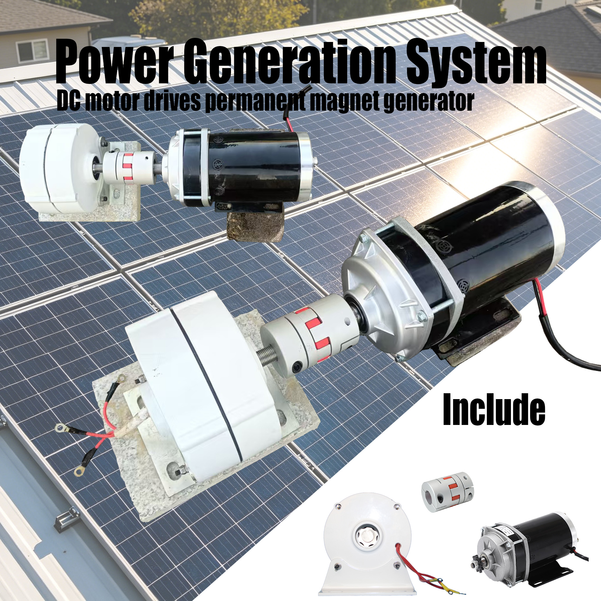 フリーエネルギー電気モーター発電システム 6KW 三相ギアレス 12V24V48V 永久磁石発電機風力タービン