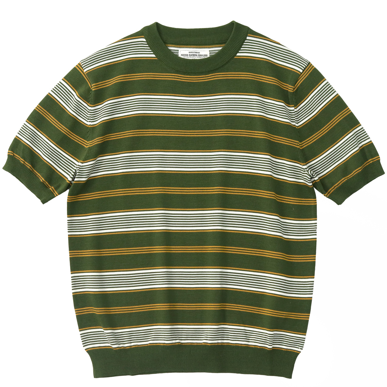 ヴィンテージストライプ Tシャツ高級リヨセルニット半袖メンズスリムクルーネックトップ夏