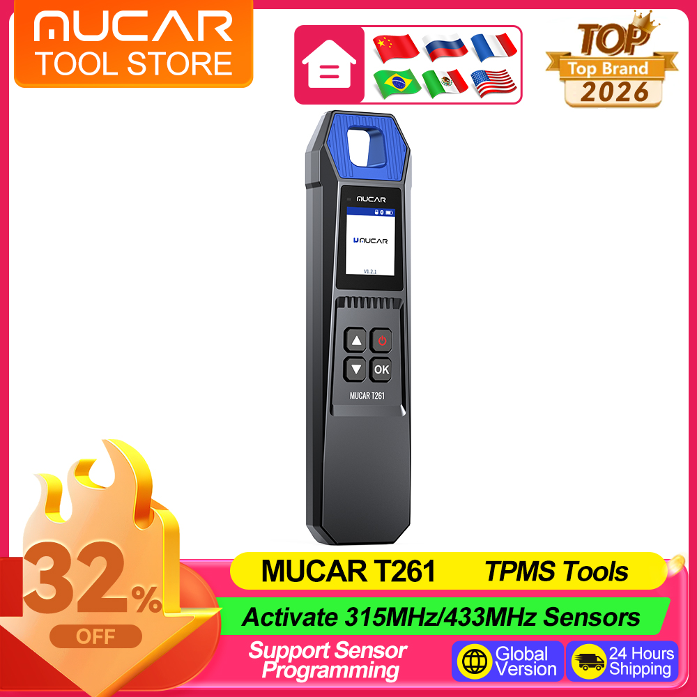 MUCAR T261 TPMS 車のタイヤ空気圧診断 OBD2 自動診断ツールタイヤ空気圧センサー再学習 MUCAR 892BT VO7S
