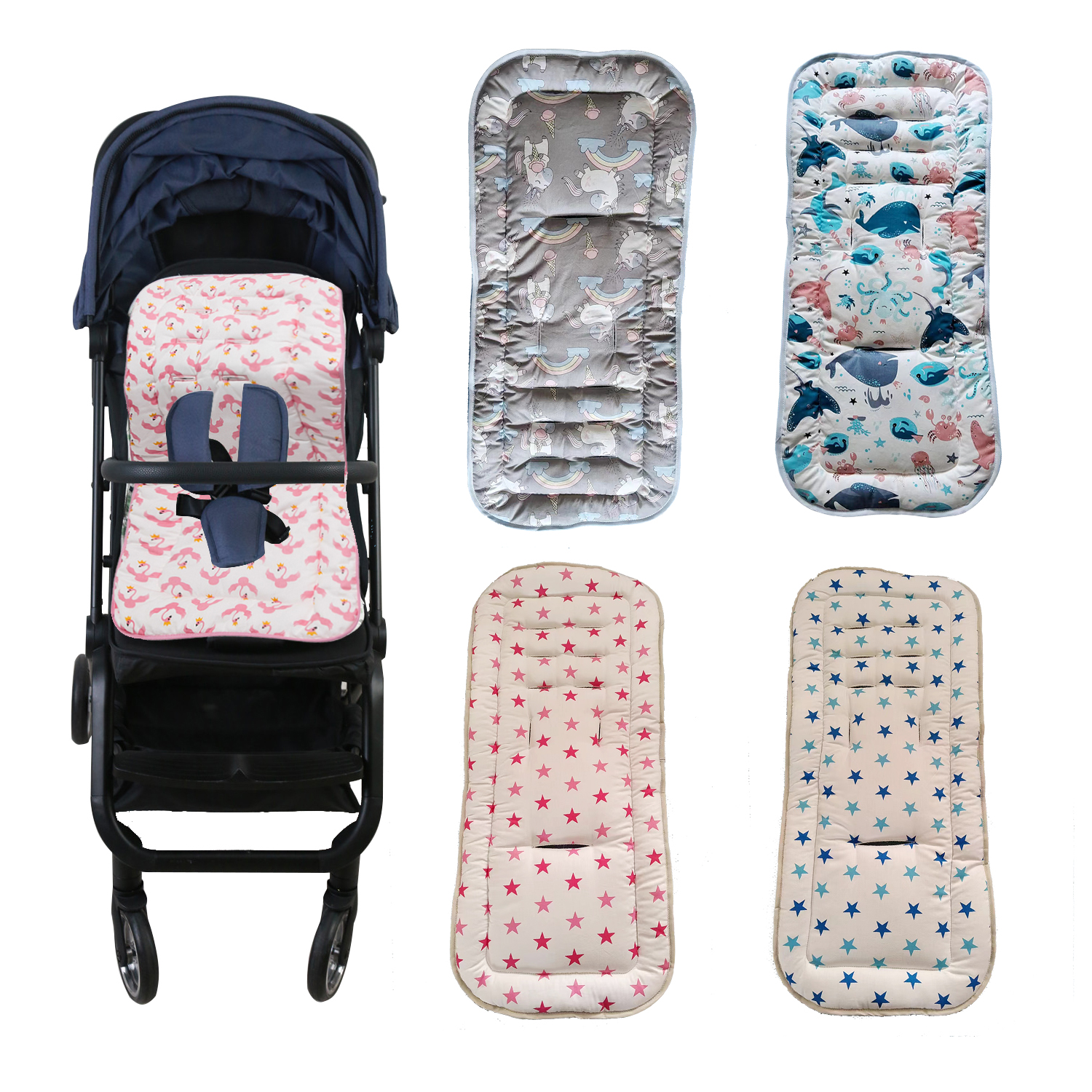 ベビーカーシートライナーベビーカーベビーカーカーカートチェアマットチャイルドトロリーマットレスおむつパッド幼児ベビーカークッションアクセサリー
