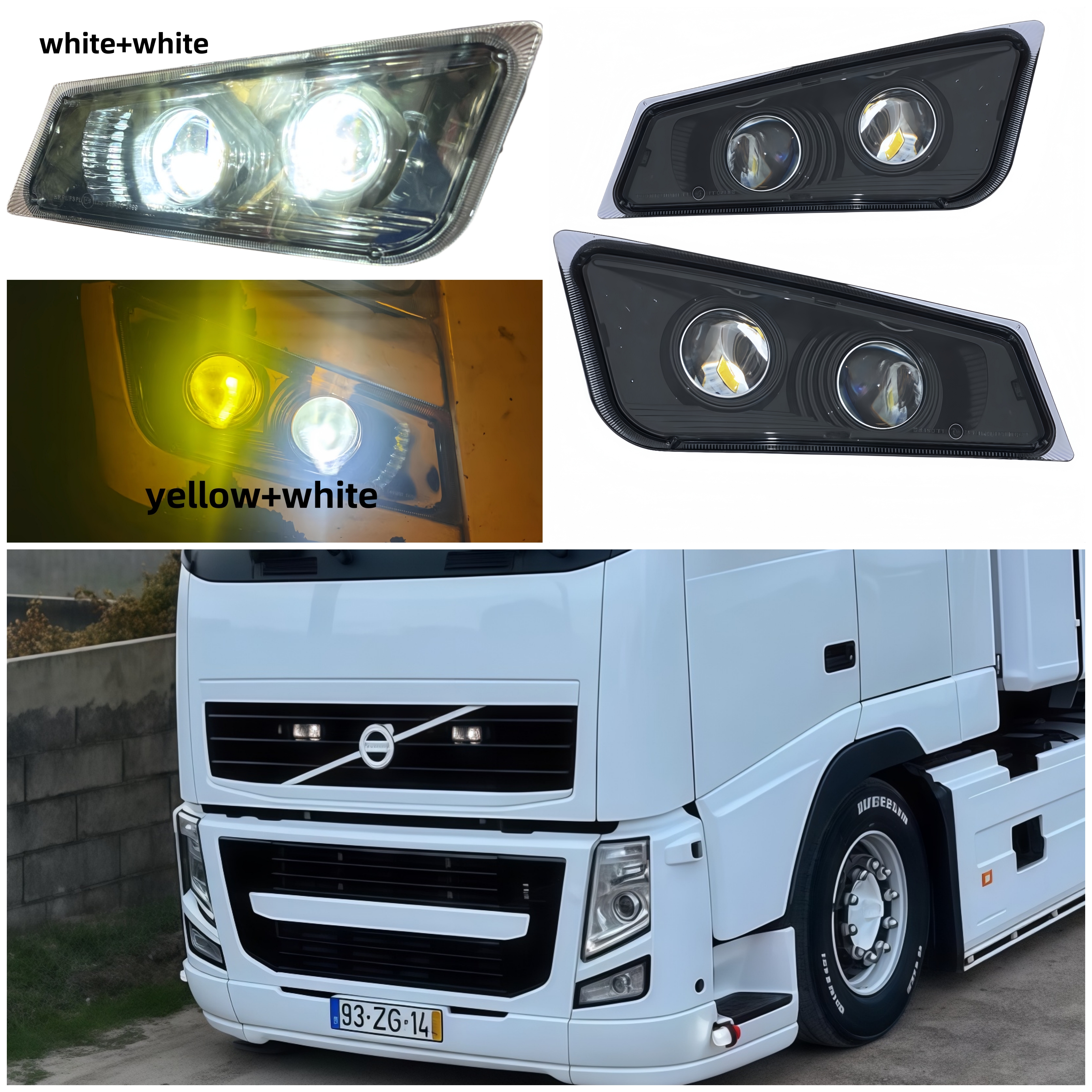 1 ペアの LED フォグランプアセンブリボルボ FH/FM FH13 ローリーデュアルレンズ LED フォグランプ