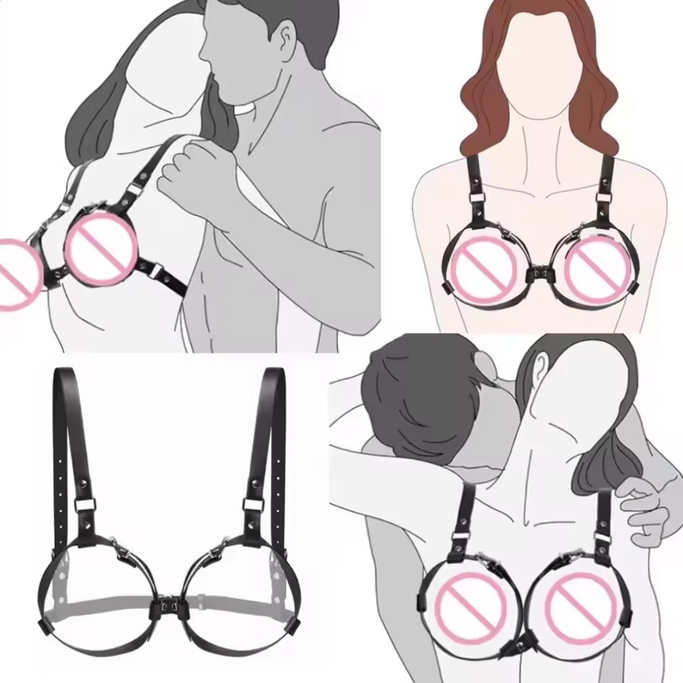 黒革ストラップベルト大人のおもちゃ胸バインド女性のためのプレジャーブレストボンデージ緊縛セクシーな製品大人のプレイアクセサリー