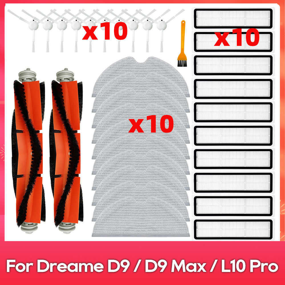 適合車種 (Dreame D9 Max、L10 Pro、D9 Pro、D9 Mistral Pro、Trouver Robot LDS 真空モップファインダー) パーツブラシモップフィルター水タンク