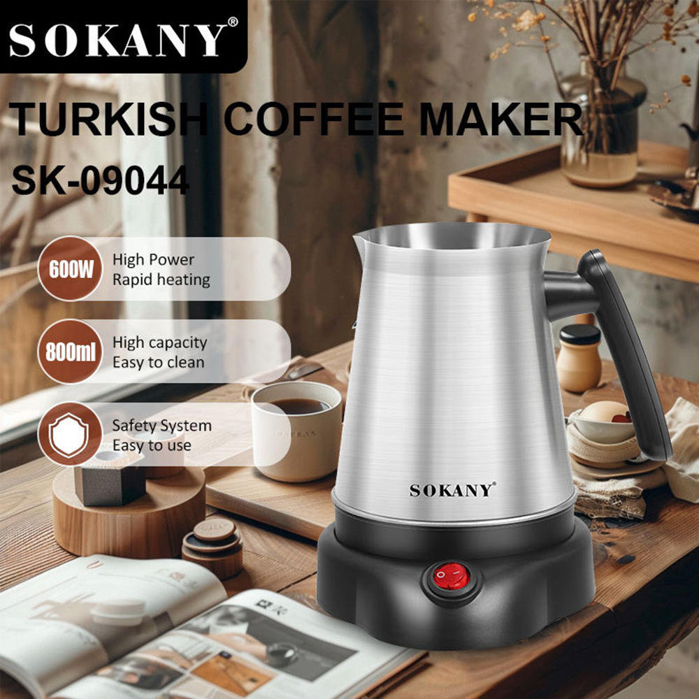 トルコギリシャコーヒーモカティーポットメーカーマシン 800 ミリリットルポータブル電気ケトル 6 カップステンレス鋼沸騰水 220 V EU 전기포트