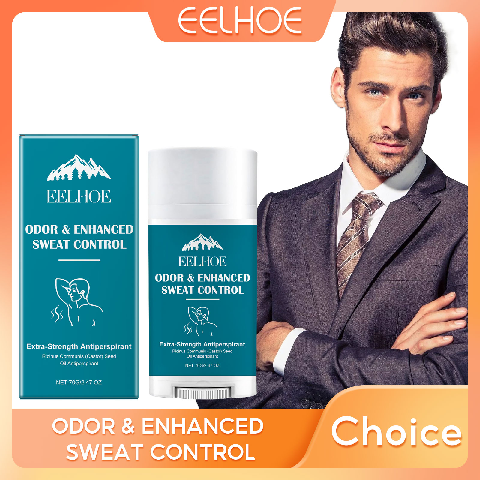 EELHOE デオドラントスティック男性用抗臭気エリミネーター長期的な香り男性ボディアロマ軟膏ビタミン E 脇の下デオドラント