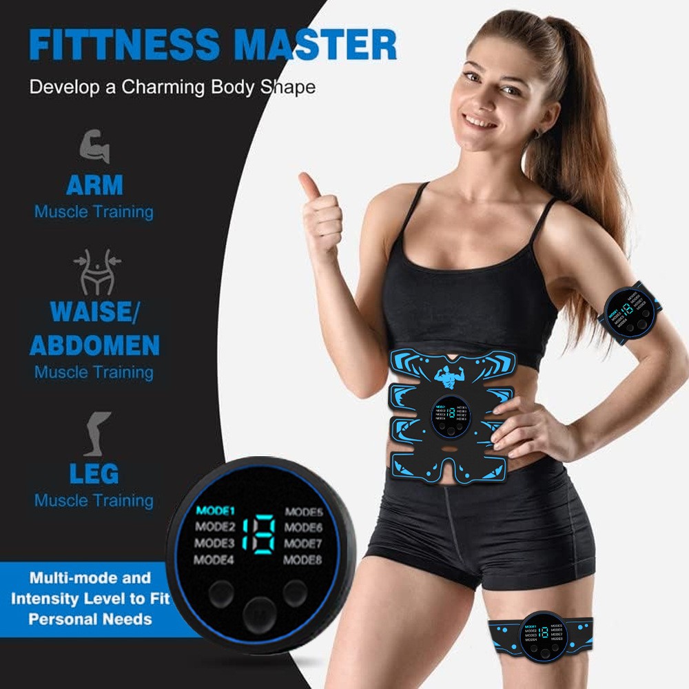 新しい USB 充電 EMS 筋肉刺激装置 ABS アーム 3-in-1 トレーナーインテリジェントワイヤレスフィットネス腹部トレーニング電気ボディシェイプ