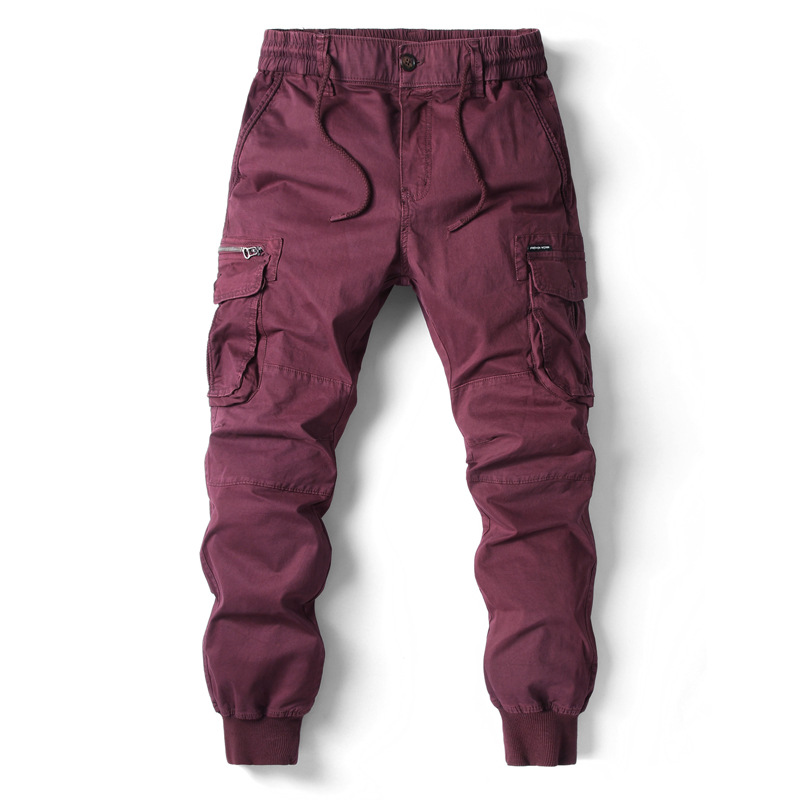 2025 春の新作メンズ綿カーゴパンツ服秋カジュアルファッションウエストゴム品質 Pantalones Tipo カーゴパンツ男性