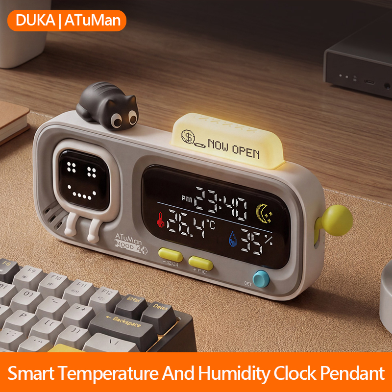 DUKA ATuMan MOODA スマート温度と湿度時計ペンダントデスクトップ電気デジタルホーム湿度計スマート楽しいリマインダー