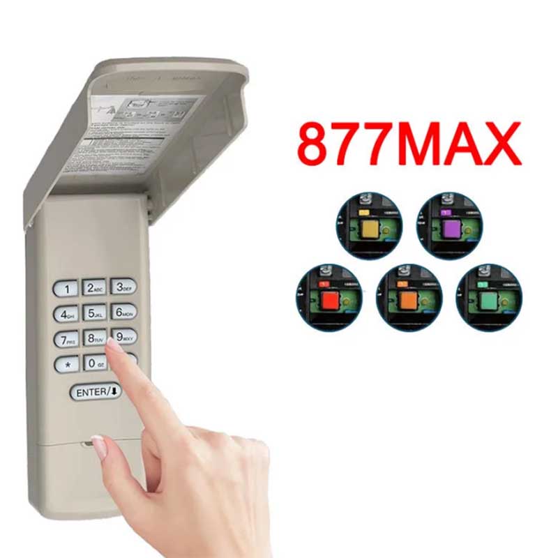ユニバーサルガレージドアオープナーキーパッドワイヤレスキーパッドキーレスエントリー877/878MAX 377/977/877/66LM、安全セキュリティ2.0、ローリングを置き換えます