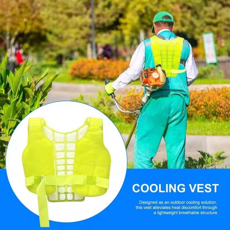 冷却ベスト調節可能なアイスパックベスト保護安全作業服ランニングビーチゴルフキャンプオートバイ電気技師暑い日