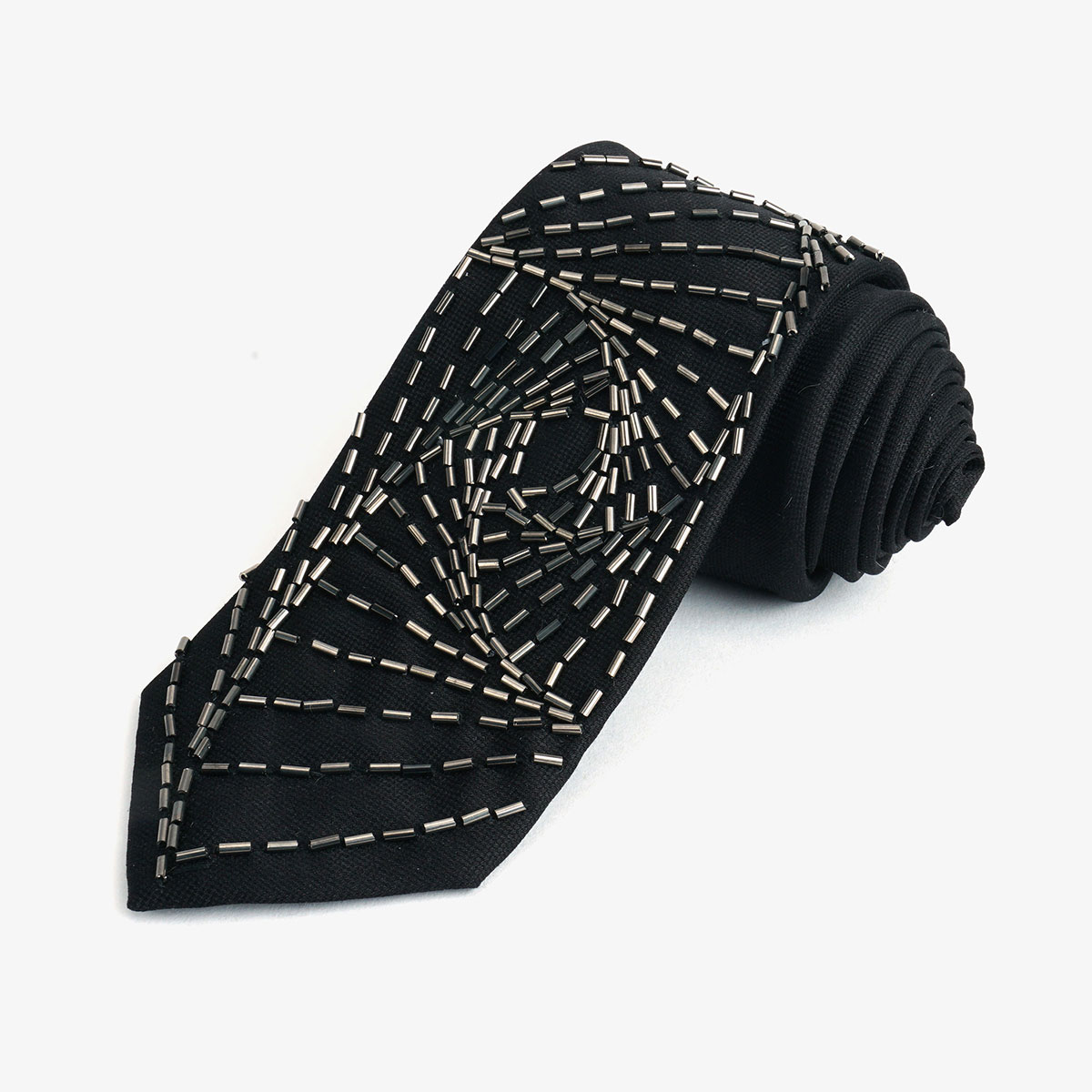 Artistic Silk Bead Embroidery Neck Tie for Formal Wear and Corporate Gifts
