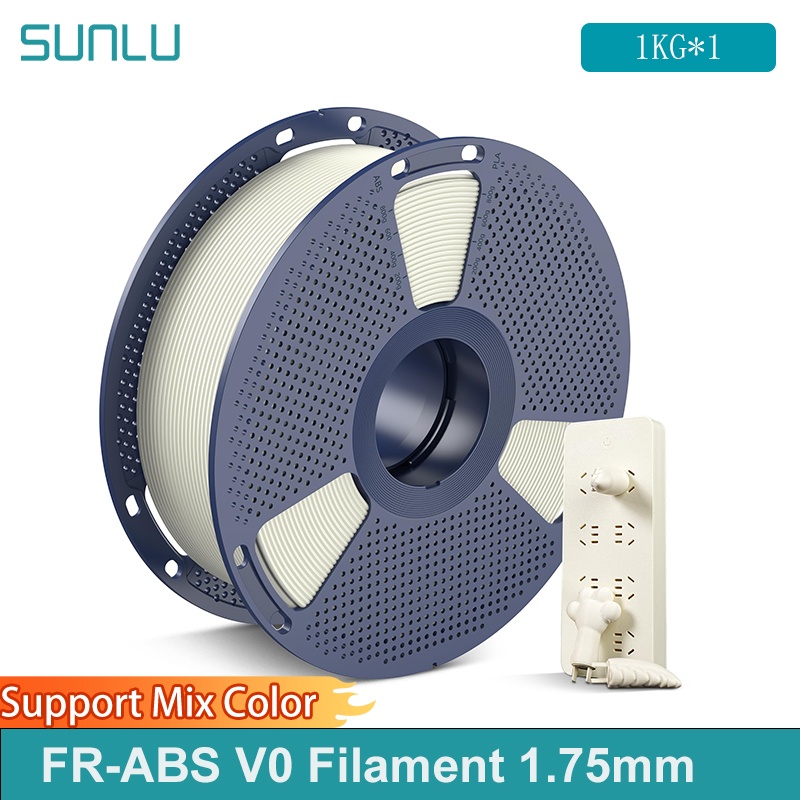 SUNLU 1KG FR-ABS V0 3D フィラメント UL94 V0 耐火 ABS フィラメント 1.75mm 1KG スプール (2.2lbs) 電子機器、自動車部品用