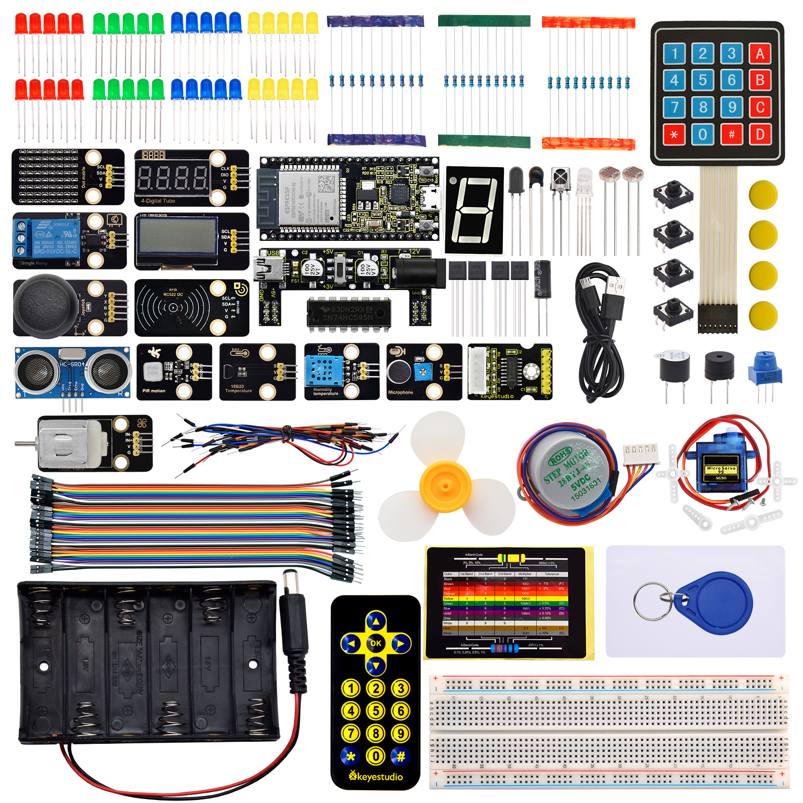 KEYESTUDIO ESP32 基本学習キット電子部品センサーモジュール Arduino 用必須スターターキット Python プログラミング