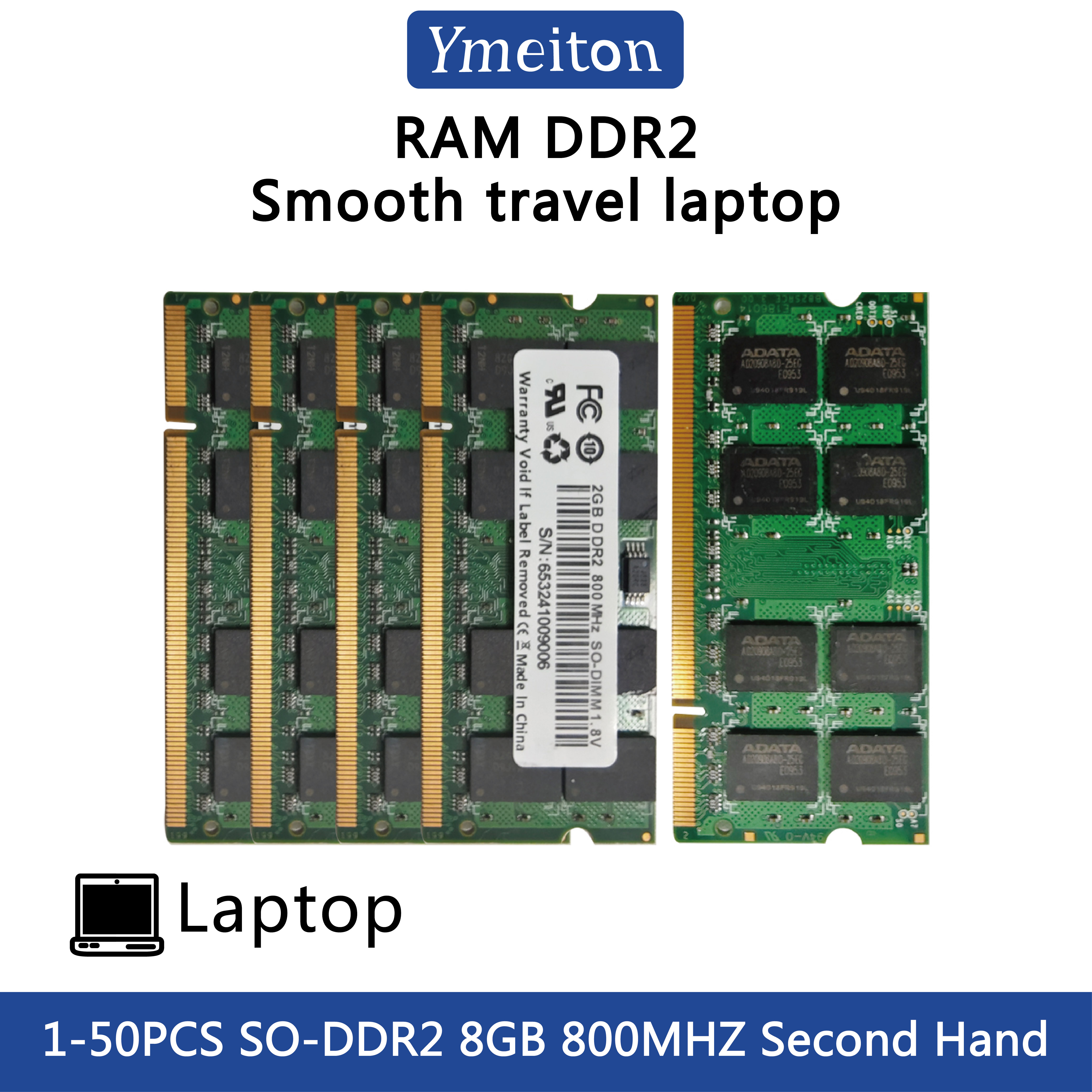 Ymeiton ノートパソコン用メモリ DDR2 800MHz 2GB SO-DIMM RAM 204ピン 1.8V PC 卸売