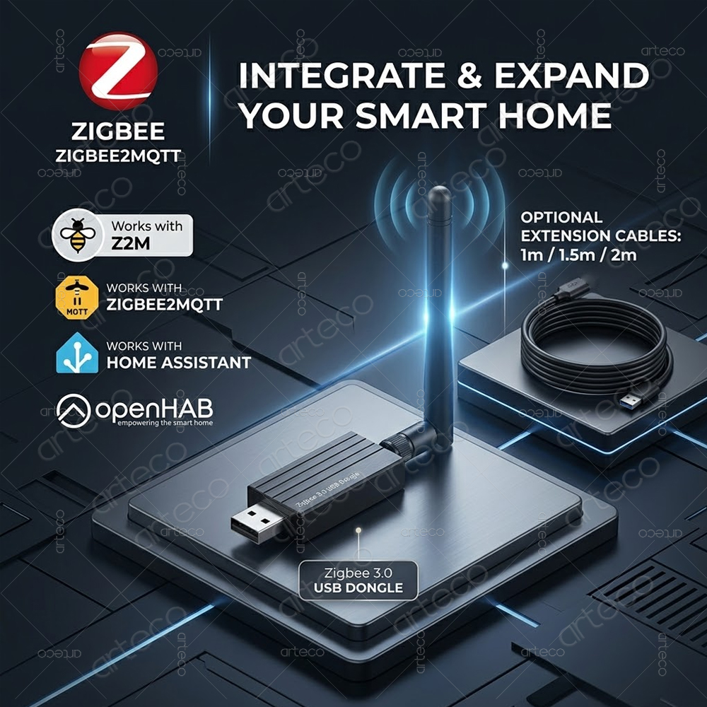 ZigBee 3.0 USB ドングルは、Zigbee コーディネーター スマート ホーム オープン ソース プラットフォーム ホーム アシスタント用ゲートウェイとして使用 Zigbee2MQTT OpenHAB