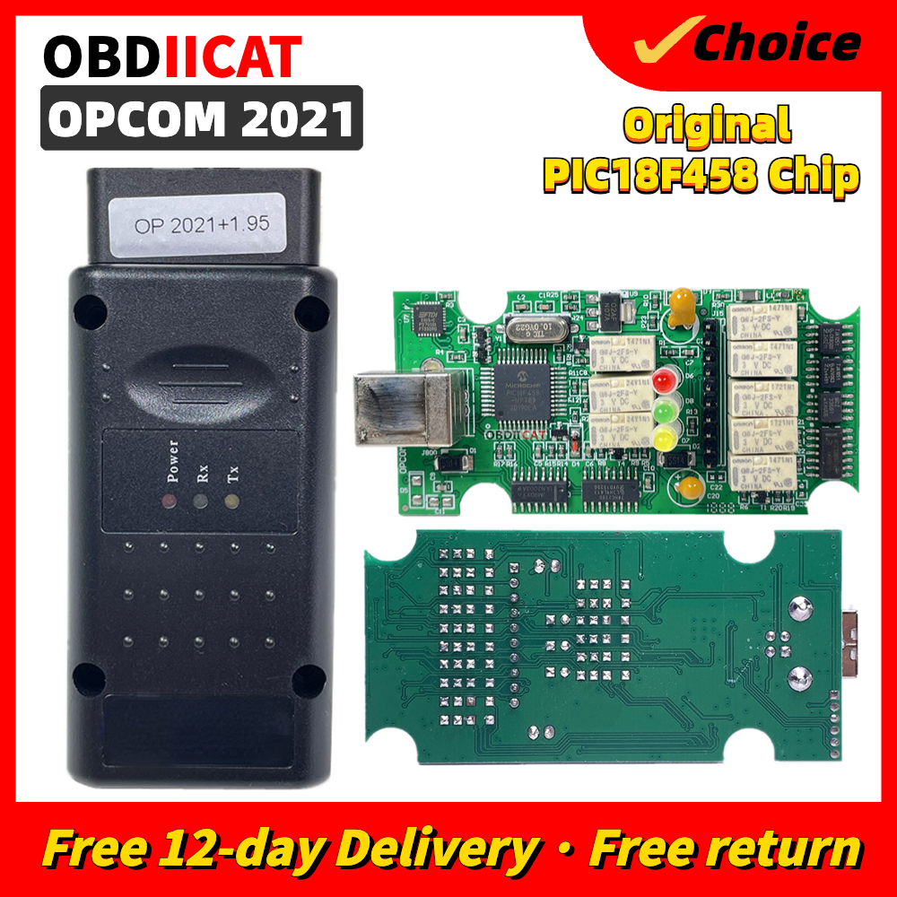OPCOM 2021 PIC18F458 FTDI FT232RQ Chip For O-p-el Car Diagnostic Scanner OP-COM V2021 For Cars Till 2021