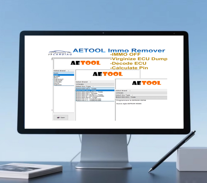 AETOOL IMMO REMOVER V1.3 AETOOL Immo Eeprom オフ ソフトウェア バージナイズ ECU ダンプ デコード ECU 計算 PIN バージン/IMMO リムーバー