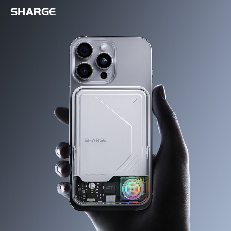 SHARGE ICEMAG 2 MagSafe パワーバンク 15W Qi2 ポータブル充電器 アクティブ冷却付き 10000mAh バッテリーパック iPhone 16/15 Galaxy用