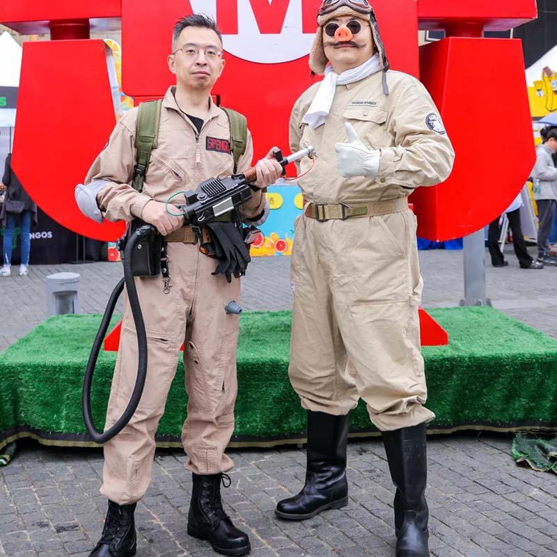 ハロウィン ファーザー ゴーストバスターズ コスチューム テーマ コスプレ ハロウィン 制服 ジャンプスーツ バッグ付き 理想的な大人のフルセット ドレスアップ