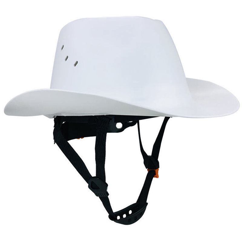 【推奨】HDPE フルつばハードハット カウボーイ安全ヘルメット 通気穴付き 屋外建設鉄道レスキュー ワークキャップ B