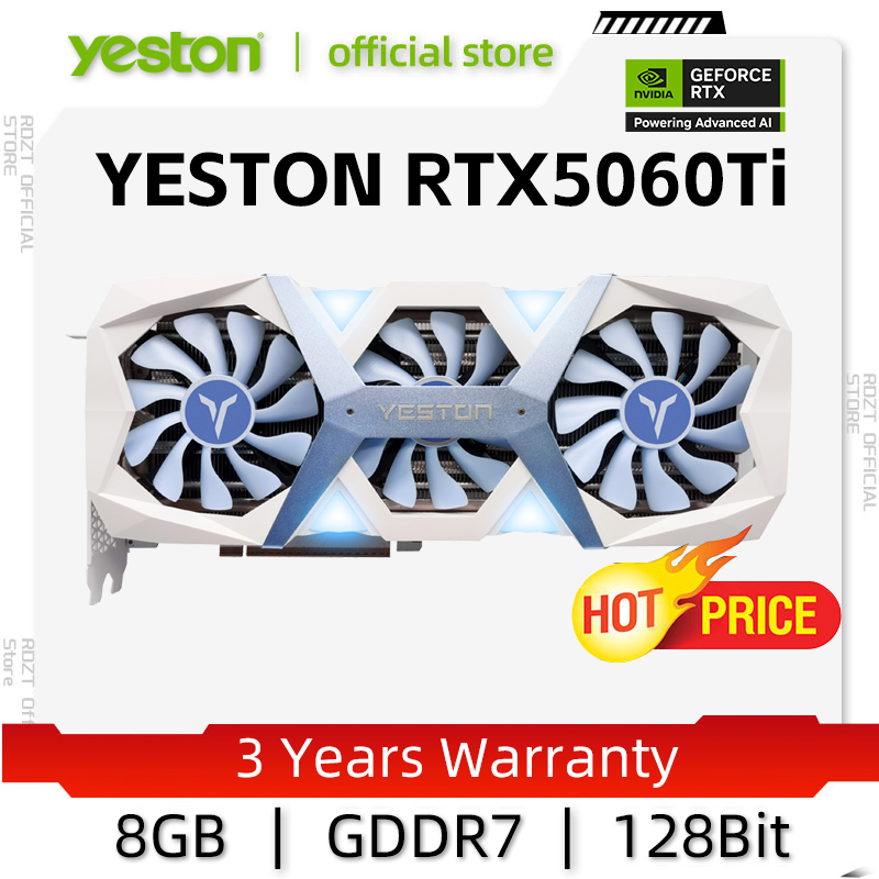 NVIDIA Yeston GeForce RTX 5060Ti 8GB GDDR7 グラフィックカード ゲーミングPC GPU (28Gbps、PCI-E 5.0、GB206、HDMI/DP 2.1、8ピン) YEATON製