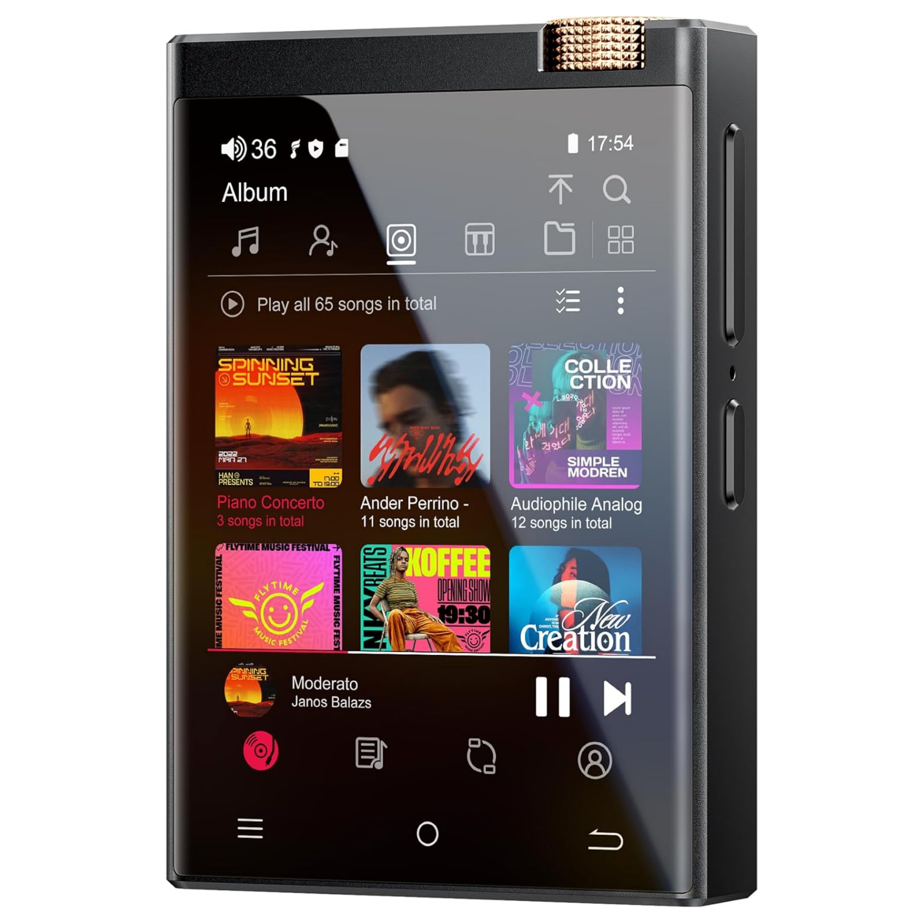 Bluetooth および WiFi を備えた Hi-Fi MP3 プレーヤー、Oilsky ロスレス DSD 高解像度デジタル オーディオ、最大 1TB の 16GB/80GB メモリ付き
