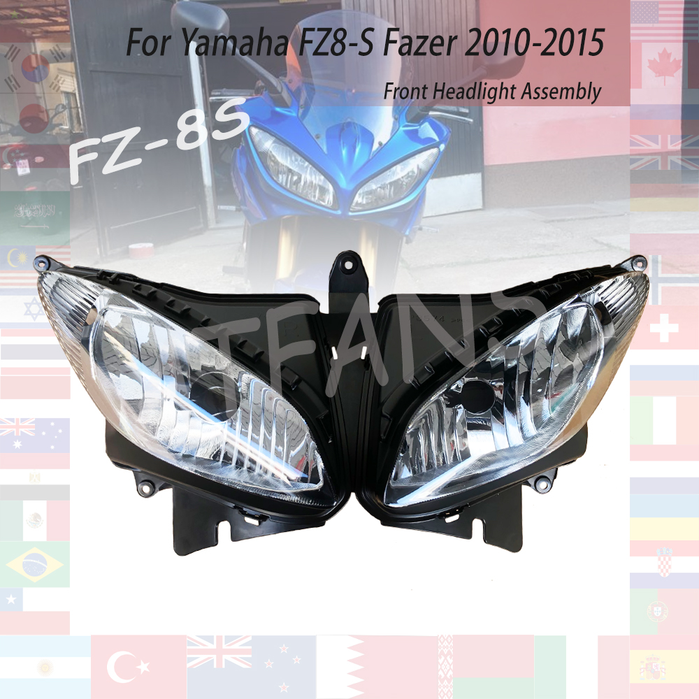 ヤマハ FZ8-S FZ8 Fazer 800 2010-2015 FZ8S FZ8SA 2011 2012 2013 2014 オートバイフロントヘッドライトヘッドライトランプアセンブリ