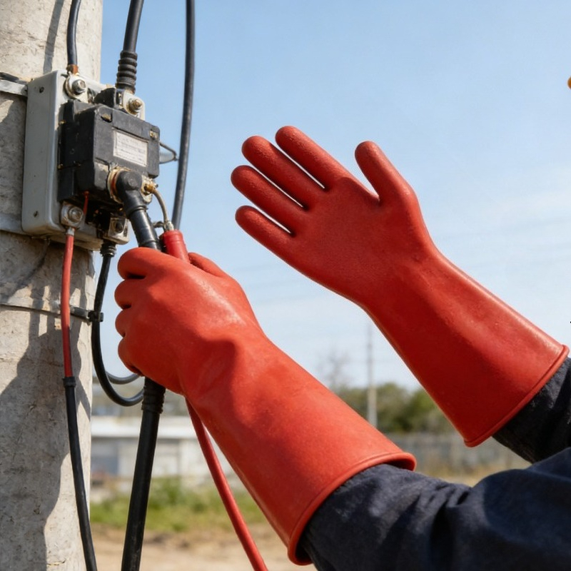12KV 絶縁高電圧絶縁手袋ゴム電気技師安全手袋作業ツール電圧作業安全保護手袋