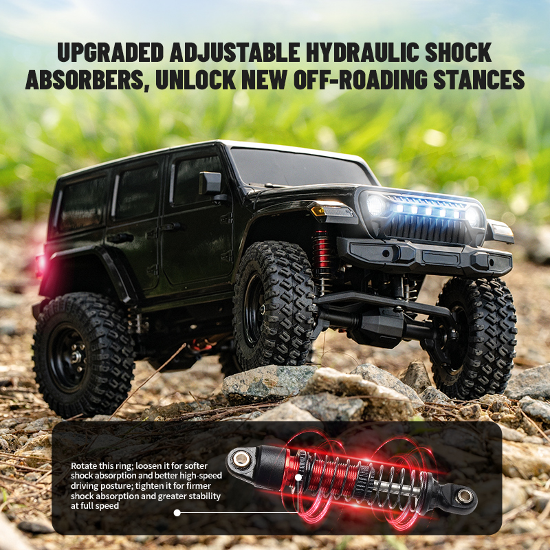 JJRC 1:18 新しいシミュレーションラングラー登山車油圧サスペンションマルチ地形可変速 4WD オフロード車のおもちゃ