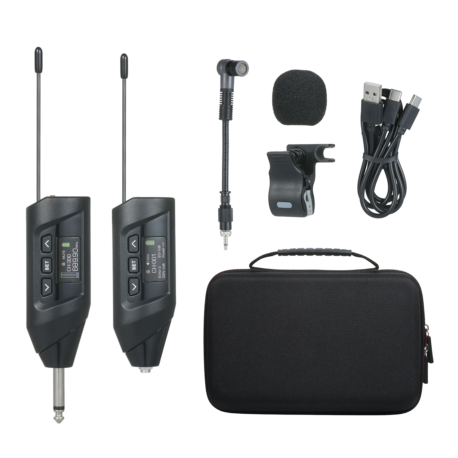 Baomic TR15 プロフェッショナル UHF ワイヤレス マイク システム レシーバー