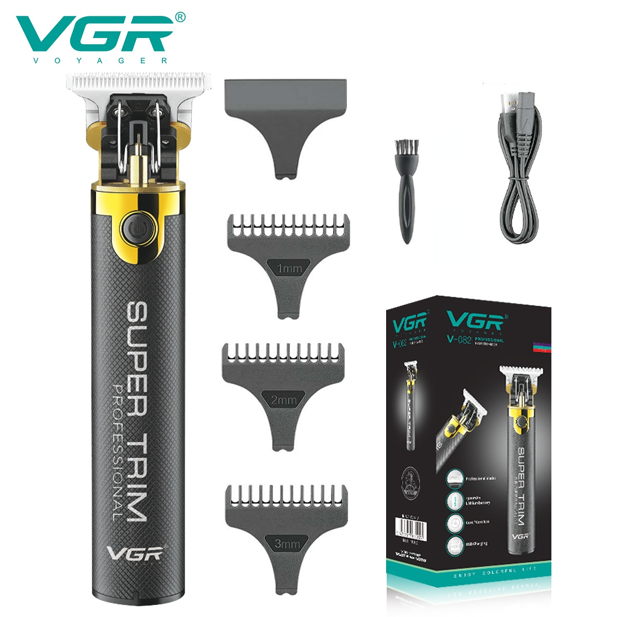 VGR ヘアトリマープロのヘアカット機理容室コードレスヘアカット機バリカン金属トリマー男性用 V-082