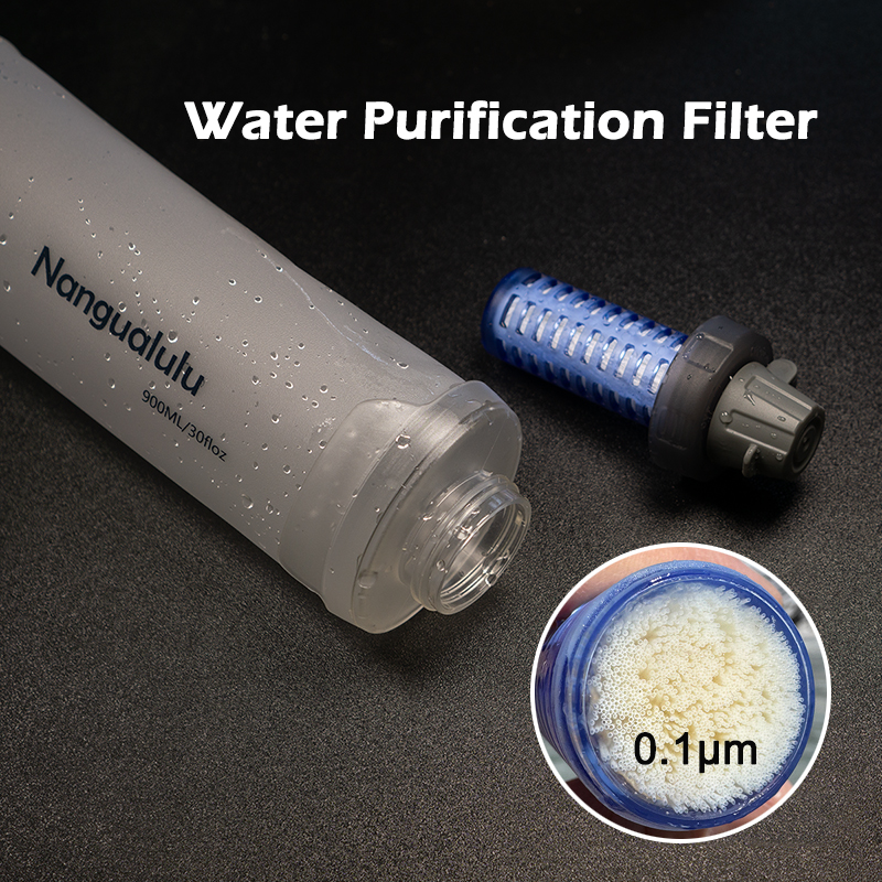 屋外浄水フィルター軟水バッグキャンプハイキングトレッキングギア、0.1μm限外濾過膜