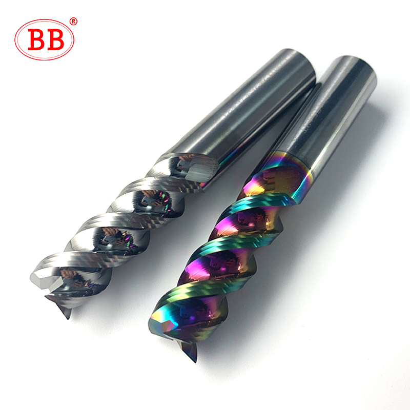 BB 3F エンドミル 3 フルートアルミフライスカッター CNC 高性能加工ツール炭化タングステン DLC コーティング