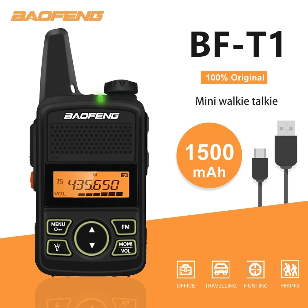 Baofeng ミニトランシーバー BF-T1 UHF 400-470MHz ポータブル 5 ワット双方向 Radio1500mAh 20CH トランシーバートランシーバーキッズギフト用