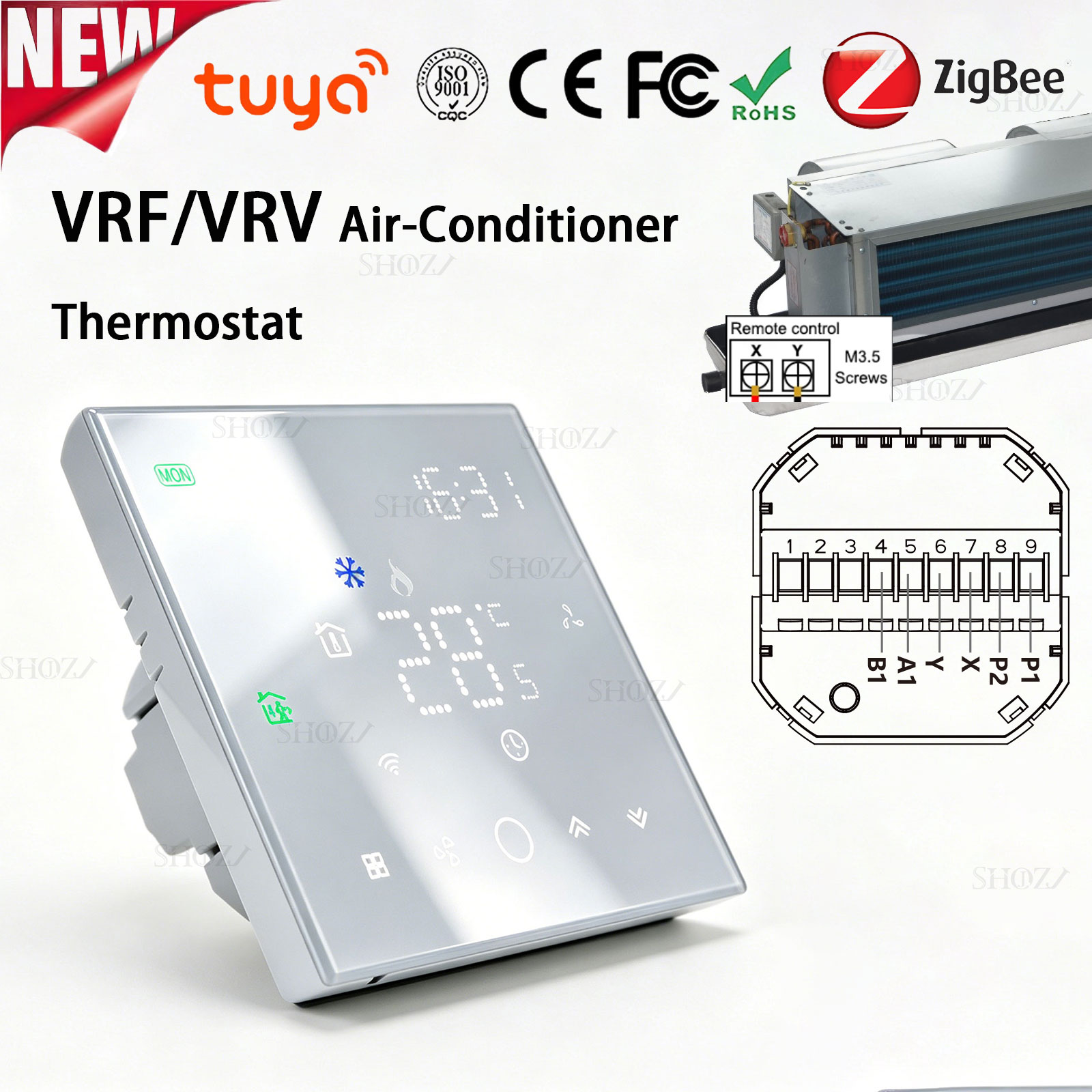 TUYA Zigbee スマートサーモスタット VRF/VAR 中央空気システムワイヤレススマートデジタル三菱電機富士通ダイキン