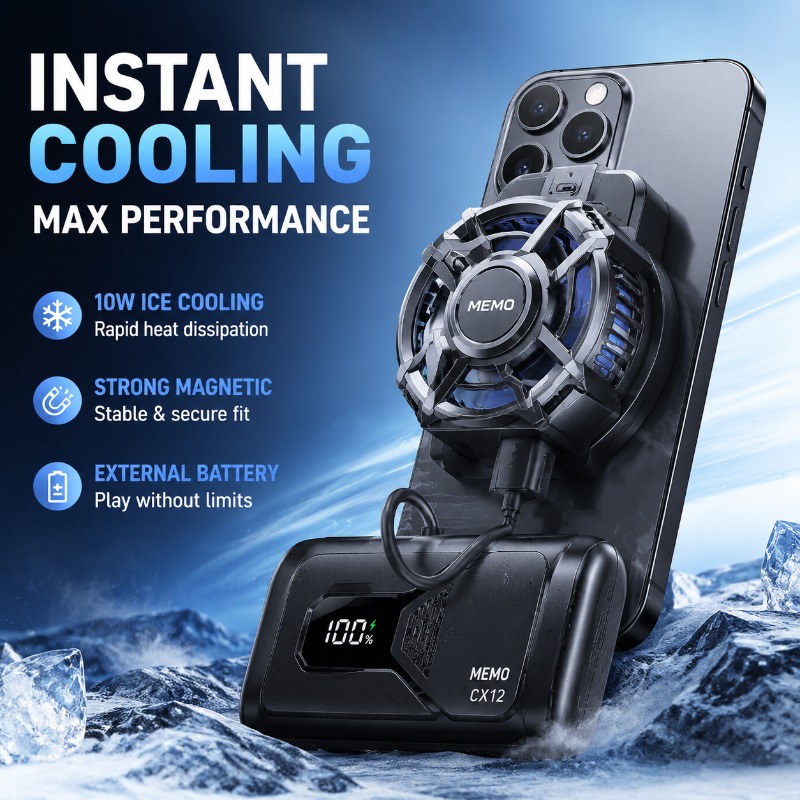 CX12 外部バッテリー電話クーラーインテリジェント温度制御磁気デジタルディスプレイ半導体冷媒凍結