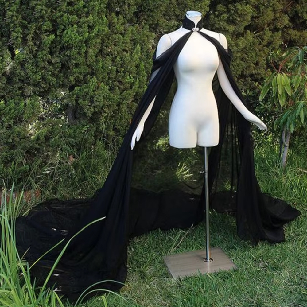 ロングシフォンウェディングラップジャケット花嫁ショールイブニングウエディングパーティーコートボレロウェディングアクセサリー花嫁マントケープカスタマイズ