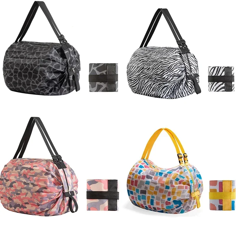 1PC Foldable Shopping Bag Travel Shoulder Portable Thickened Large Supermarket Environmental Shopping Bag  폰케이스
